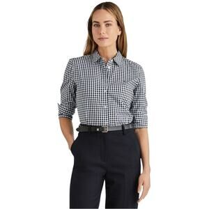 Tommy Hilfiger Checkered ButtonUp Adaptive Seated Back Black White Shirt Size XL